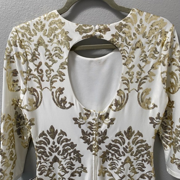 B Darlin Juniors Gold Sequin Dress Size 11/12 - Picture 5 of 8